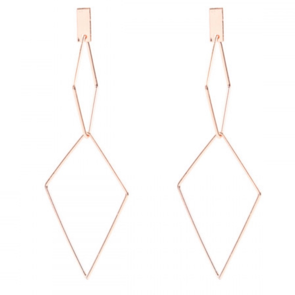 Riah Gold Diamond Shape Dangle Earrings